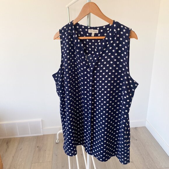 Navy sleeveless long blouse - Picture 4 of 6